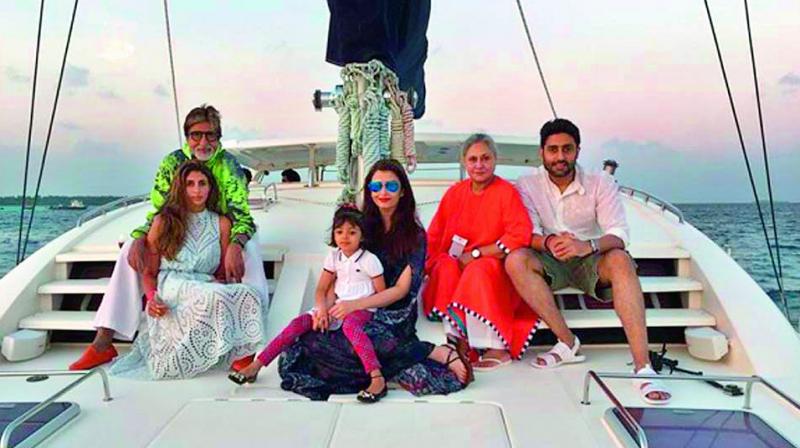 The Bachchan family on a cruise earlier this year