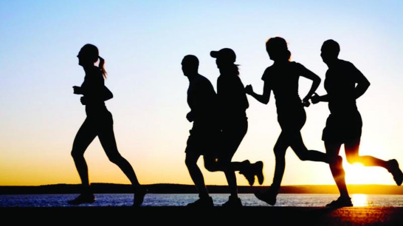 Doctors say that you should get 150 minutes of aerobic exercise like cycling or jogging every week for optimum health.