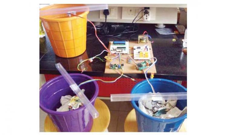 A mini-prototype of smart dustbin system at MVJ College of Engineering