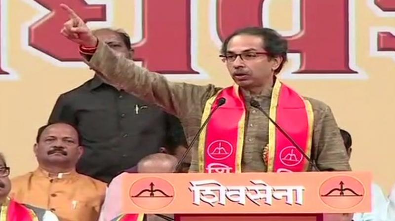 Uddhav Thackeray said, I have heard words like patak denge from someone. One who will trounce the Shiv Sena is yet to be born. (Photo: Twitter | ANI)