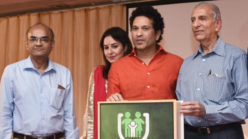 Sachin Tendulkar during the release of a book on child health-care for parent. (Photo: PTI)