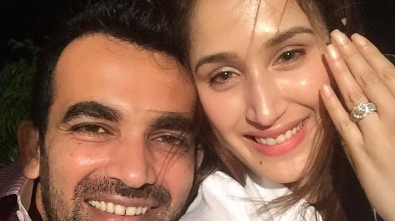 Zaheer Khan on Monday announced that he has finally sealed the deal with a dazzling rock on his girlfriend Sagarika Ghatges finger. (Photo: Zaheer Khan Twitter)