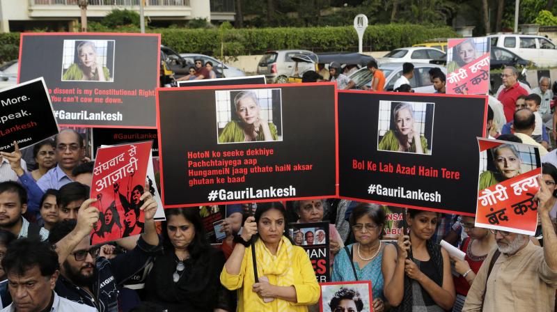 The killing of the Indian journalist has provoked outrage and anguish across the country, with thousands protesting what they see as an effort to silence critics of Indias ruling Hindu nationalist party. (Photo: AP)