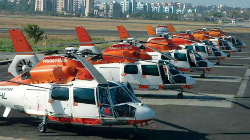The helicopter services operator is a joint venture where the central government holds 51 per cent stake and the remaining is with state-owned ONGC.