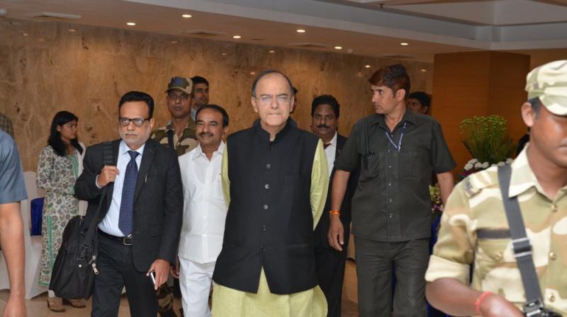 Finance Minister Arun Jaitley at GST Councils 10th meeting in Udaipur. (Photo: Finance Ministry)