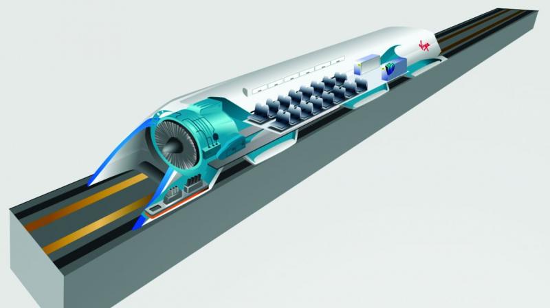 Hyperloop envisages transporting passengers or goods inside capsules put inside vacuum created in special tunnels above the ground at speeds of over 1,000 kmph.