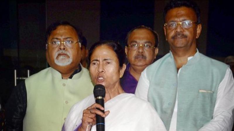 West Bengal Chief Minister Mamata Banerjee addresses a media conference on Army deployment at various places in the state. (Photo: PTI)