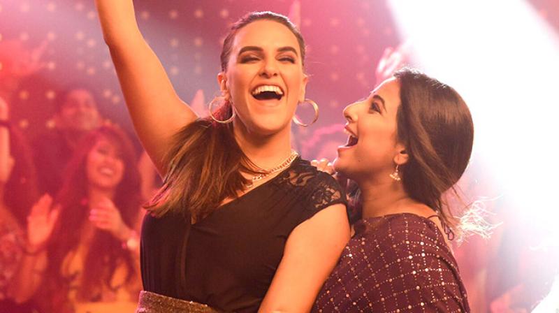 Neha and Vidya in a still from the film.