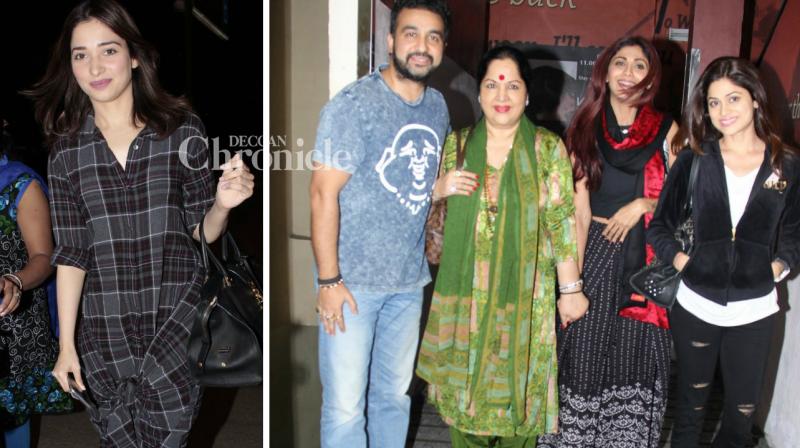 Tamannaah leaves for her journey, Shilpa and family catch a film