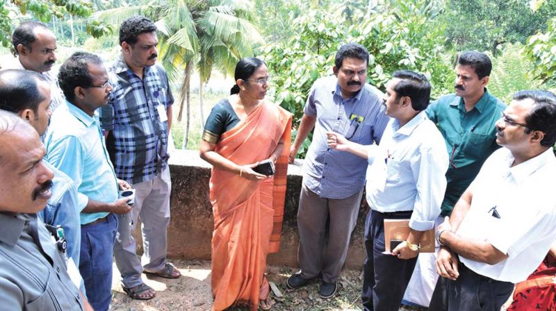 Health minister K.K. Shylaja visits the MCH campus in Thiruvananthapuram on Thursday.