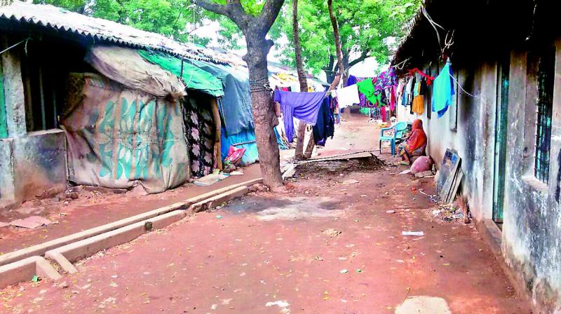 A Rohingya settlement at Balapur near Chandrayangutta. Several persecuted families who escaped from Myanmar are living here for the past few years.  (Photo: DC)