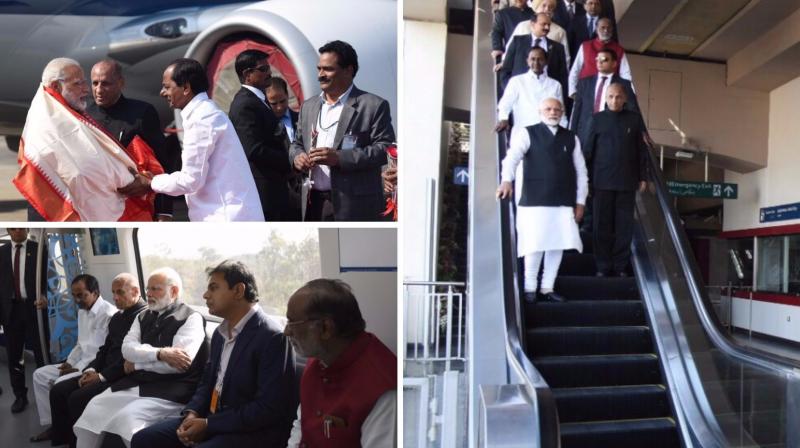 In Hyderabad, Modi kicks off 30-km metro rail line, takes first ride