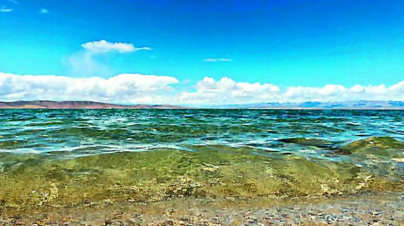 The Mansarovar lake that was tweeted by Rahul Gandhi.