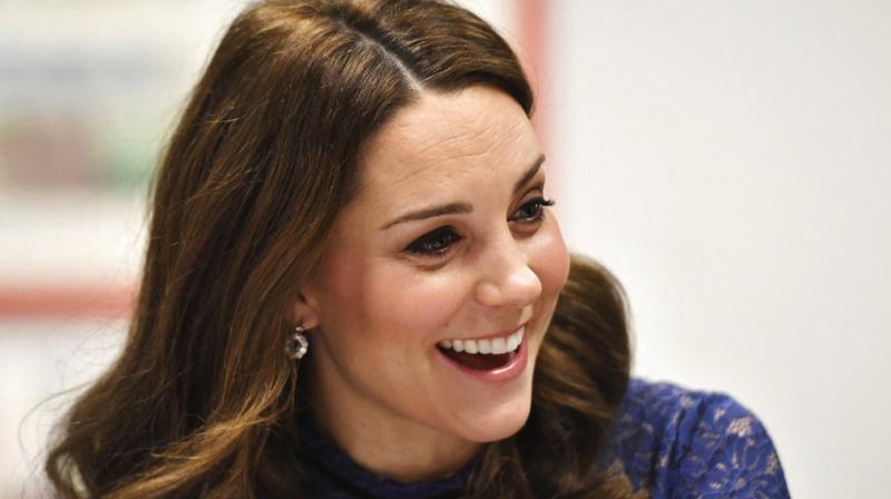 Photos show Kate barely looked pregnant in the late stages of her previous pregnancies, however the royal has displayed a blooming figure during her recent official engagements. (Photo: AP)