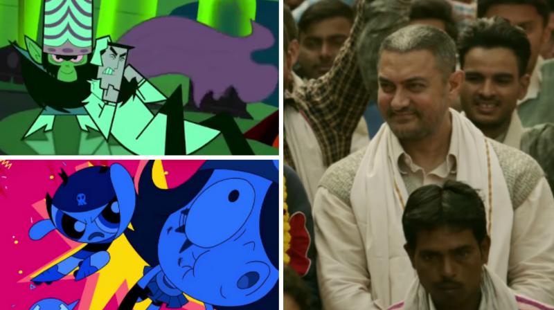 Screengrabs from the trailer of Dangal and the mashup video by Screen Patti.