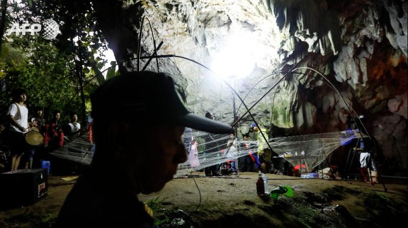 Rescuers found bicycles, football boots and backpacks at the entrance to the site Monday, and divers said they spotted footprints in one of the caves chambers. (Photo: @AFP/Twitter)