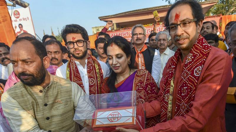 Thackeray came with his family for a two-day visit, which he said was to get a darshan of Lord Ram. (Photo: PTI)