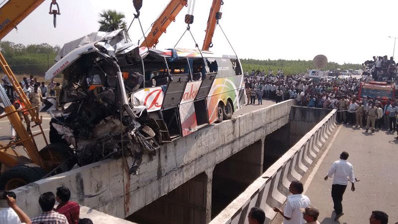 11 dead, at least 30 injured after private bus falls into river in Andhra Pradesh