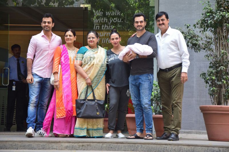 Proud parents Esha Deol and Bharat Takhtani take their bundle of joy home